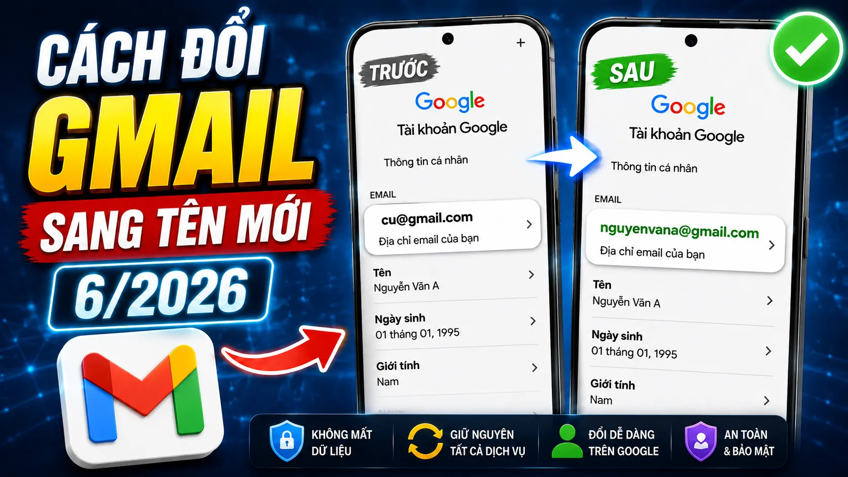 Hướng dẫn chi tiết cách đổi địa chỉ Gmail trên Google của bạn một cách an toàn và hiệu quả